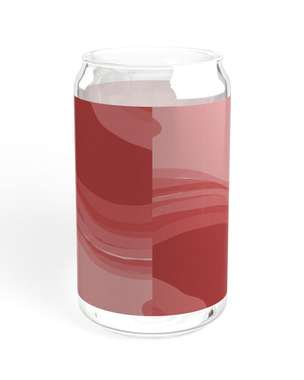 Power Red Wavey Sipper Glass, 16oz