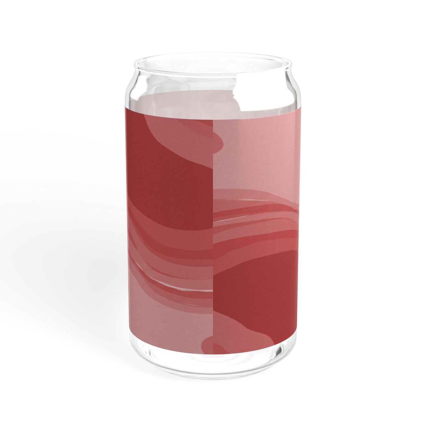 Power Red Wavey Sipper Glass, 16oz