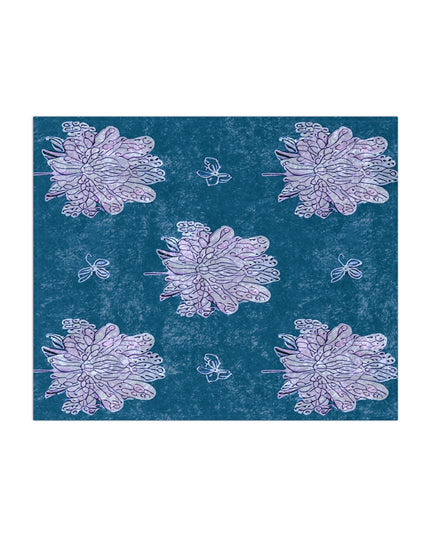 Lavender Floral Butterflies 50" x 60" Crushed Velvet Blanket