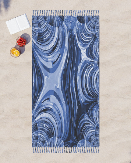 Uzi Spiral Deep Blue 38" × 81" Boho Beach Cloth