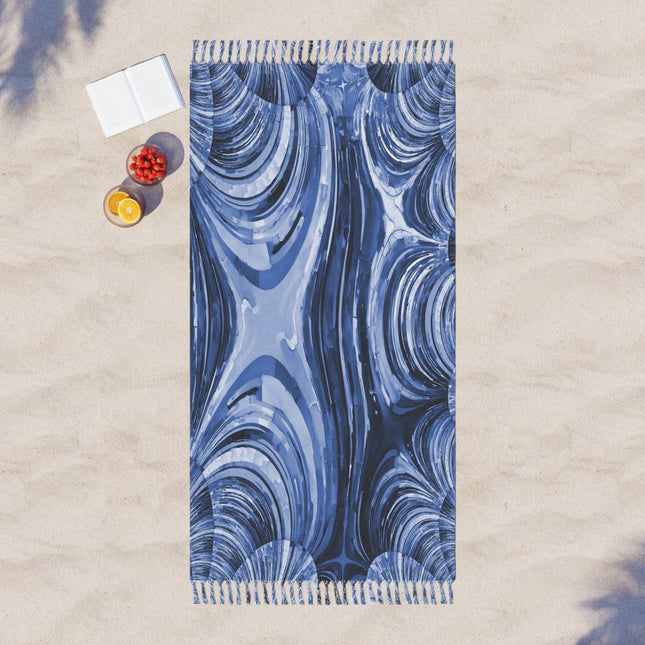 Uzi Spiral Deep Blue 38" × 81" Boho Beach Cloth