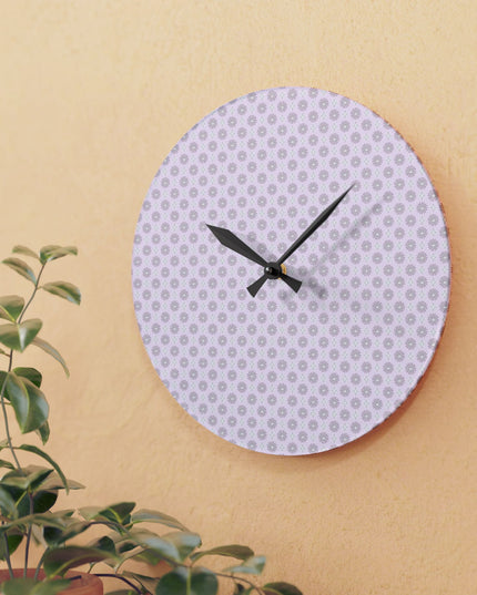 Pink Mornings Star-crossed Bodies Acrylic Wall Clock, Round or Square, 10.75" x 10.75"