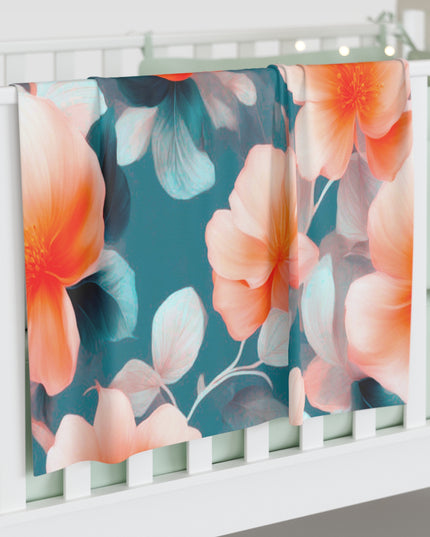 Orange Blossom Floral Bunch Baby Swaddle 30″×40″ Blanket