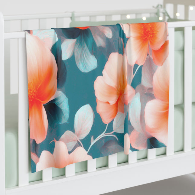 Orange Blossom Floral Bunch Baby Swaddle 30″×40″ Blanket