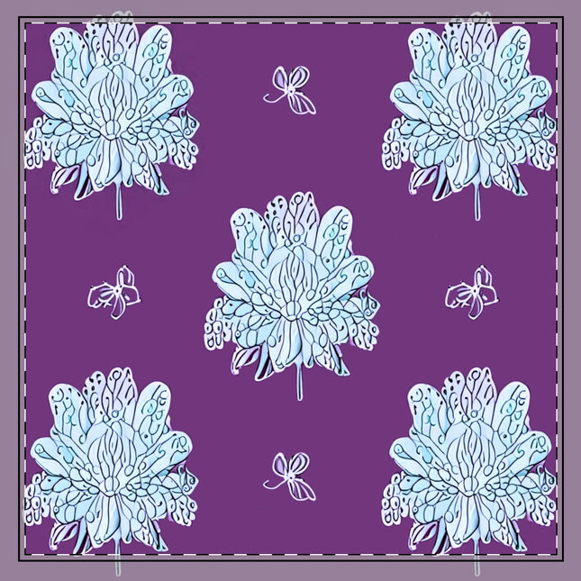 Blue Floral Butterflies 22" x 22" Cotton Twill Napkin