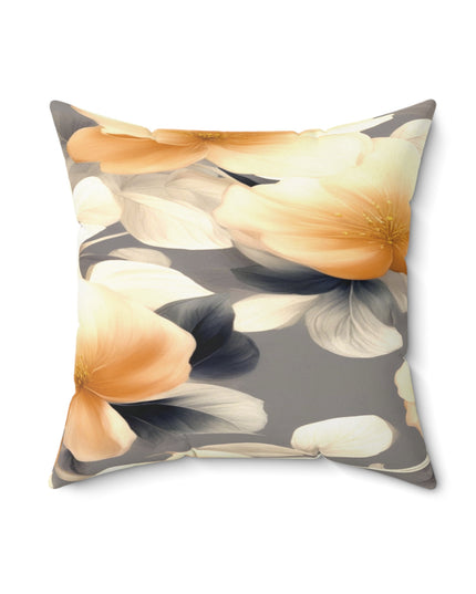Soft Blossom Floral Bunch Faux Suede Square Pillow, 18" x 18"