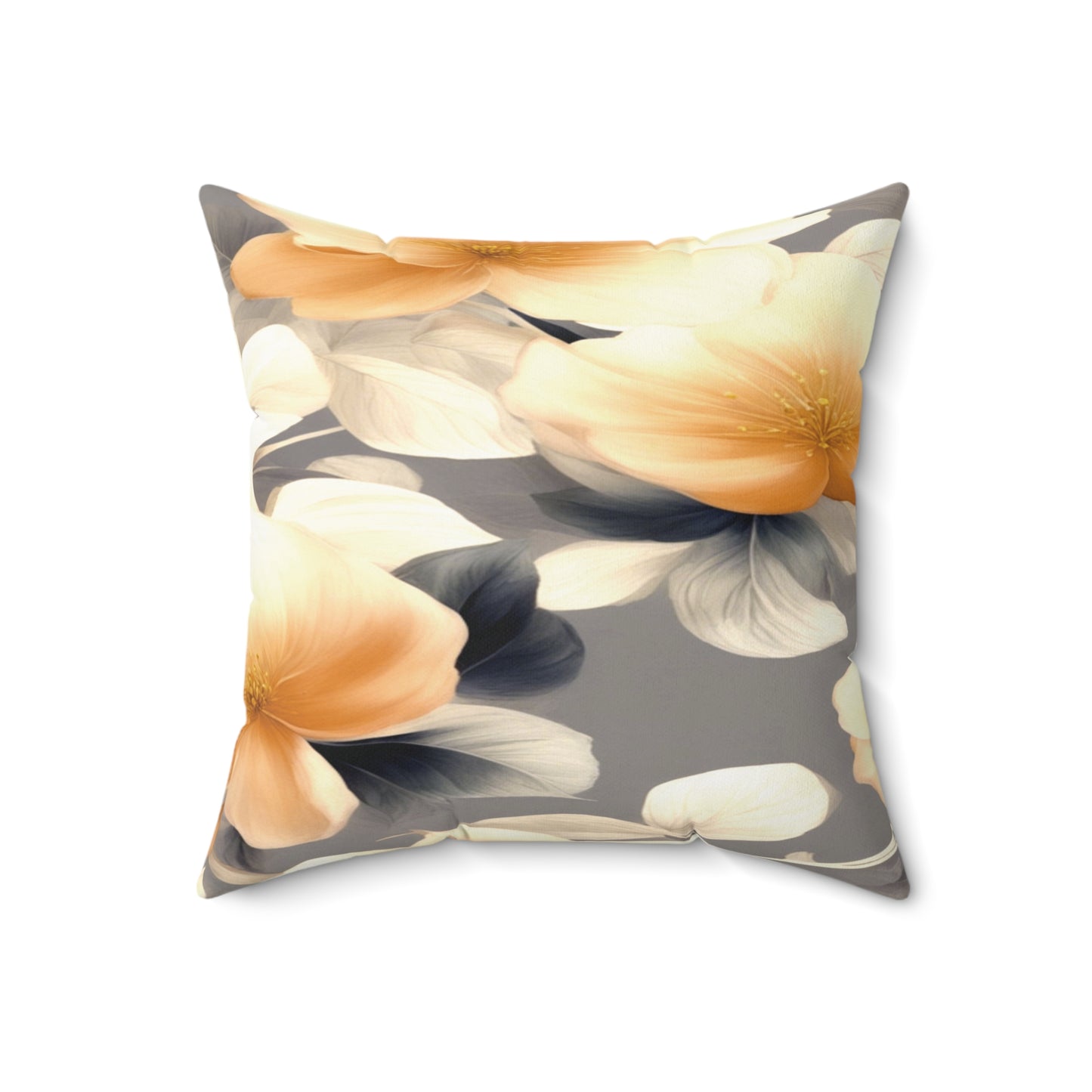 Soft Blossom Floral Bunch Faux Suede Square Pillow, 18" x 18"