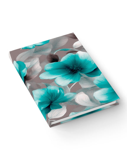 Tif Green Gray Floral Bunch Journal - 128 Blank pages, 5" x 7"