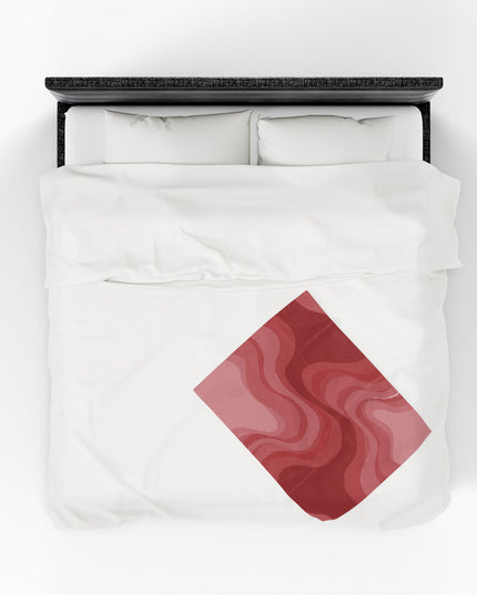 Power Red Wavey Velveteen Plush Blanket, 30" x 40"