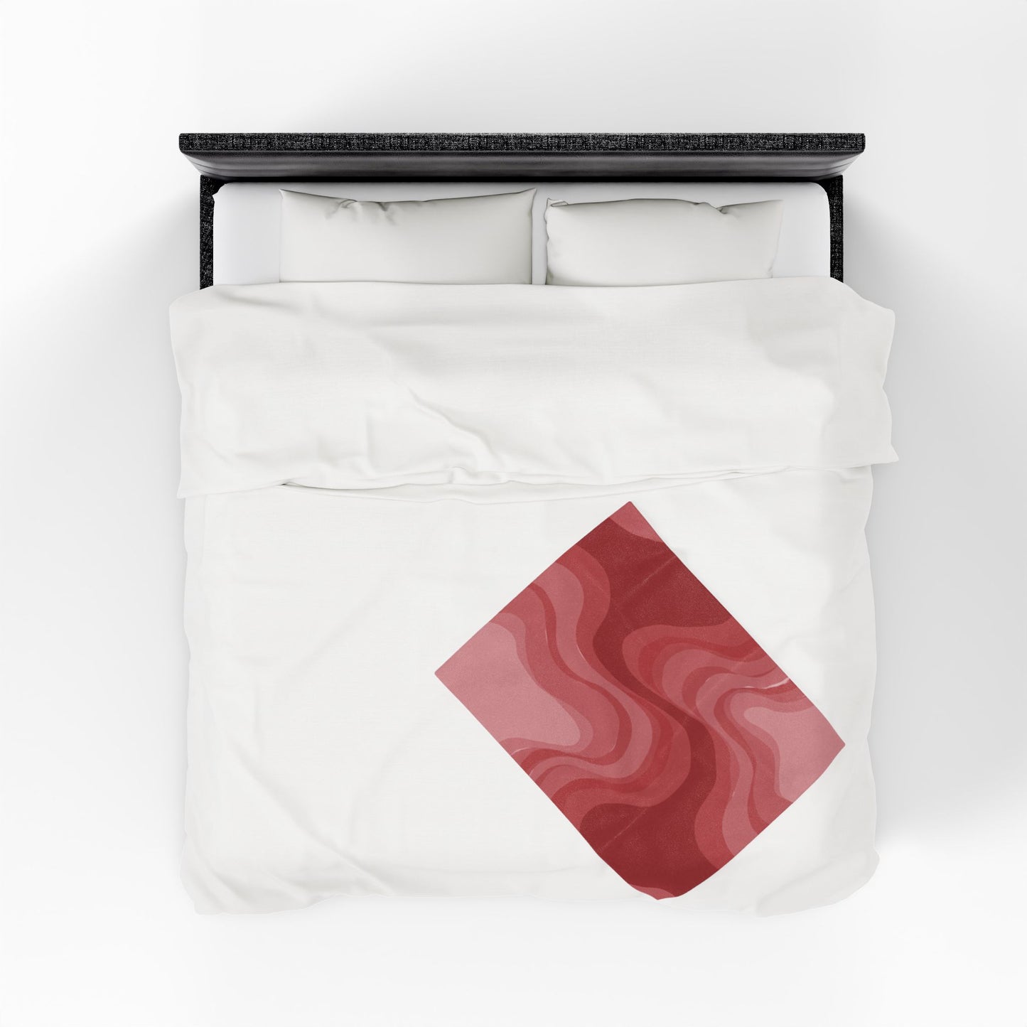 Power Red Wavey Velveteen Plush Blanket, 30" x 40"