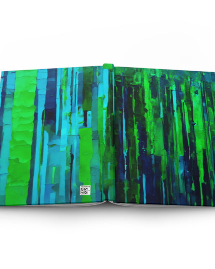 Striped Blue Green 5.75" x 8" Hardcover Journal Matte with 150 lined pages