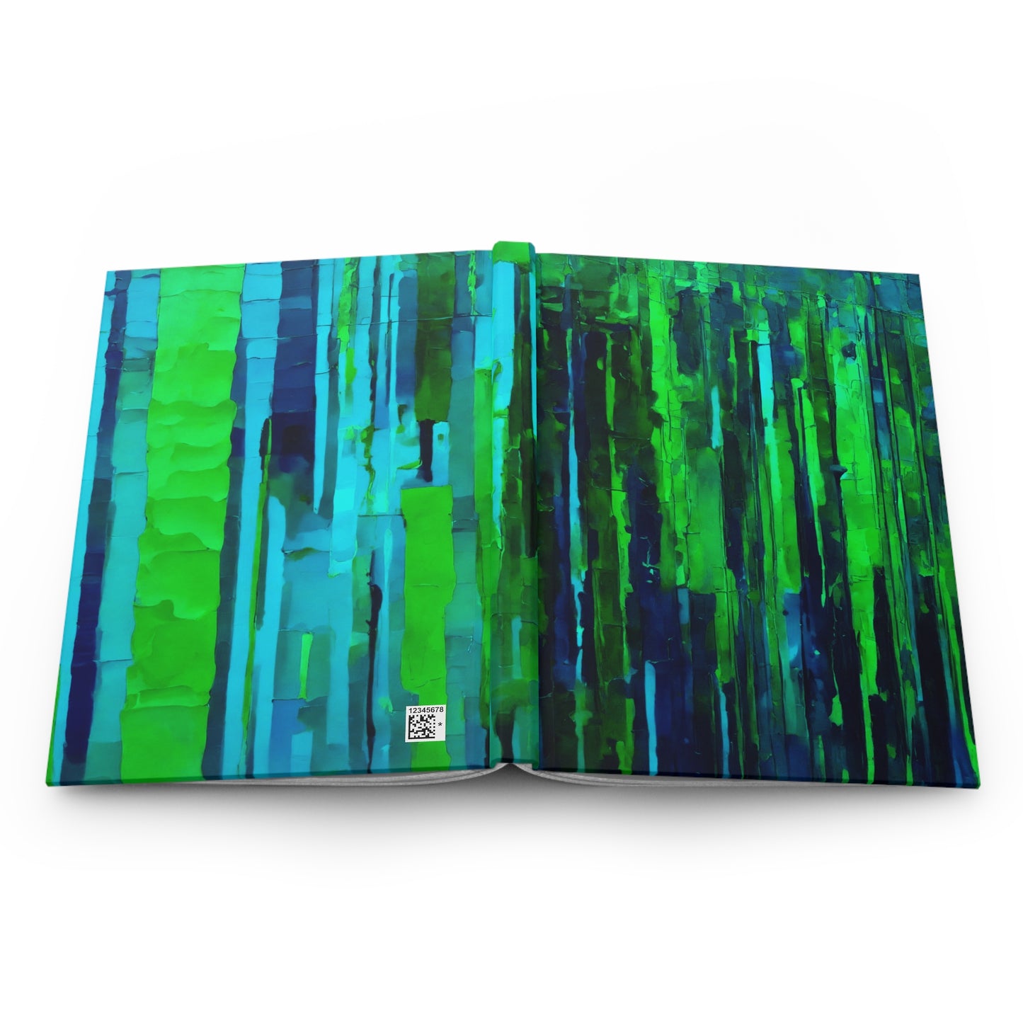 Striped Blue Green 5.75" x 8" Hardcover Journal Matte with 150 lined pages