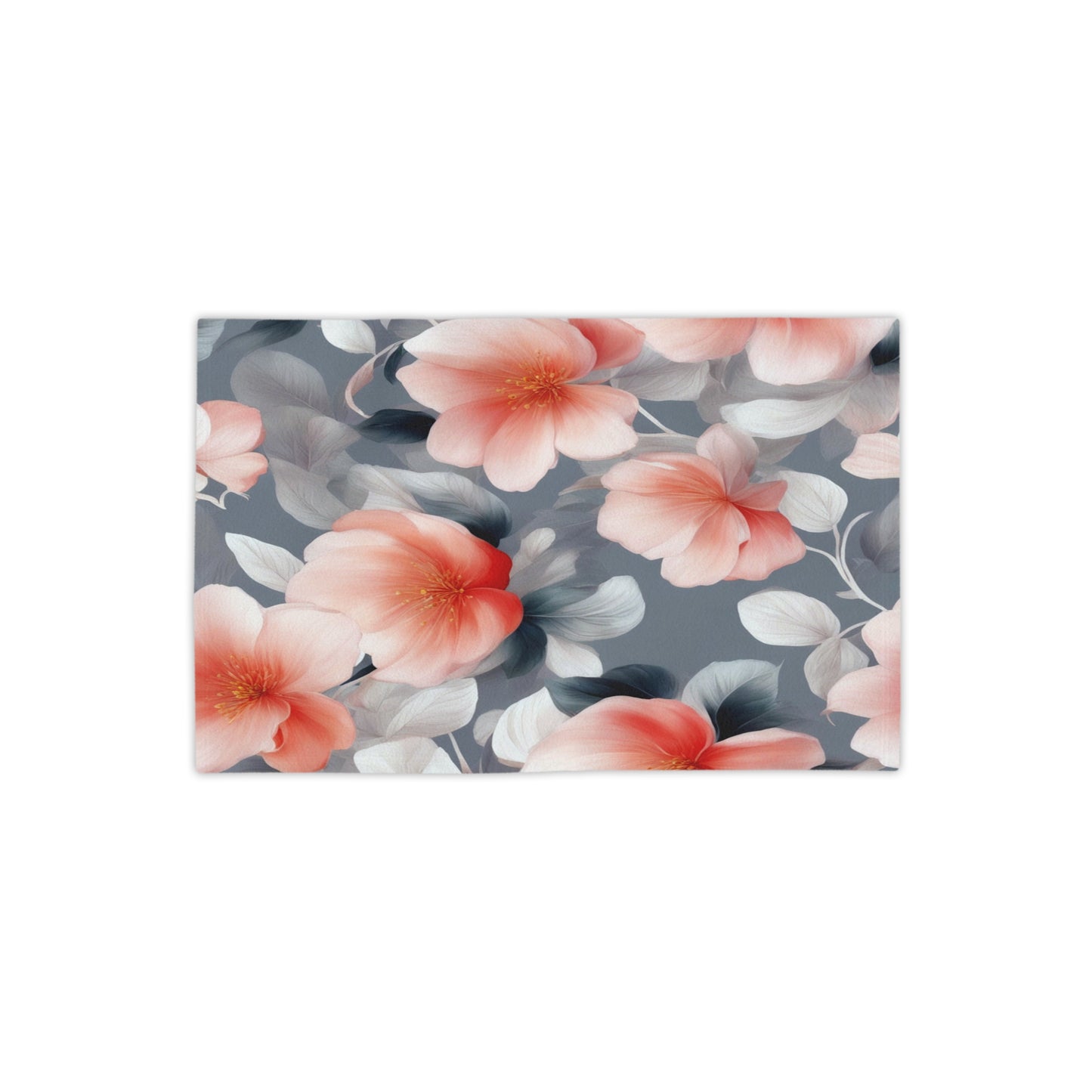 Red Blossom Floral Bunch Beach Towel, 18" x 27"