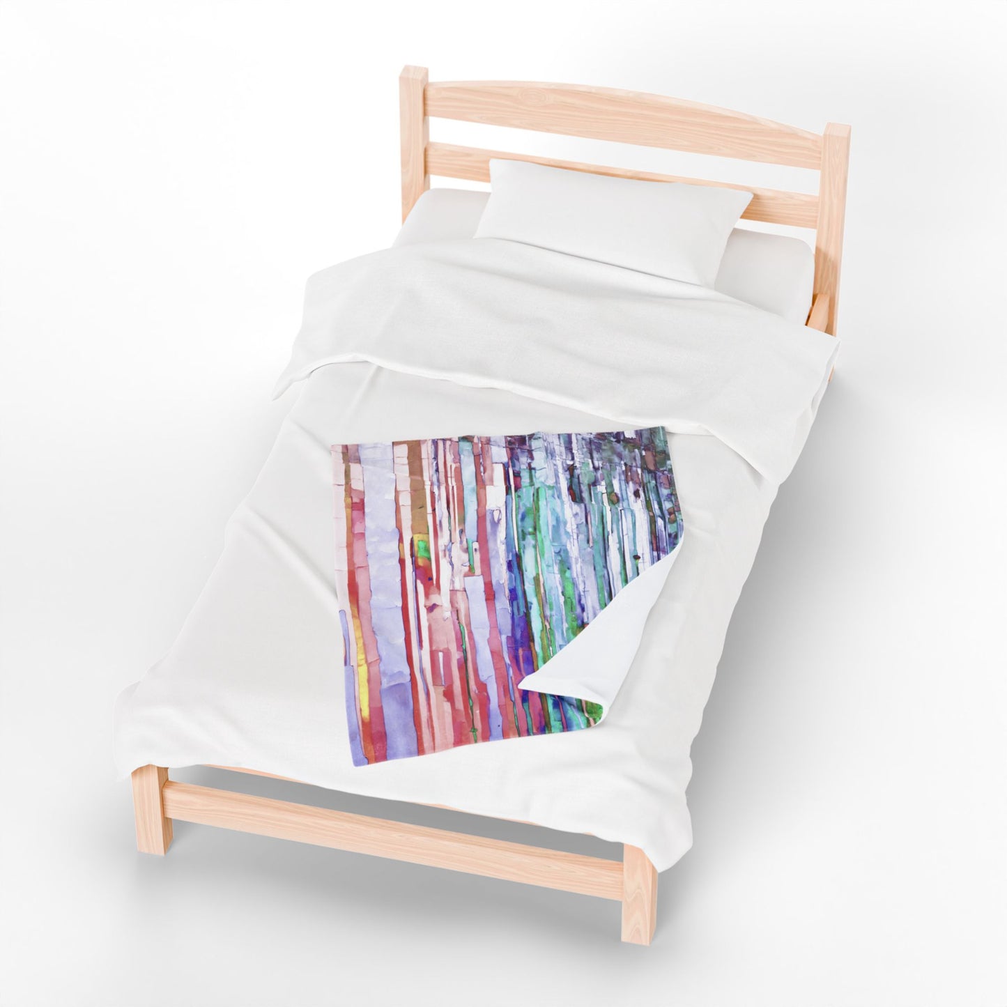 Striped Pastels Velveteen Plush Blanket, 30" x 40"