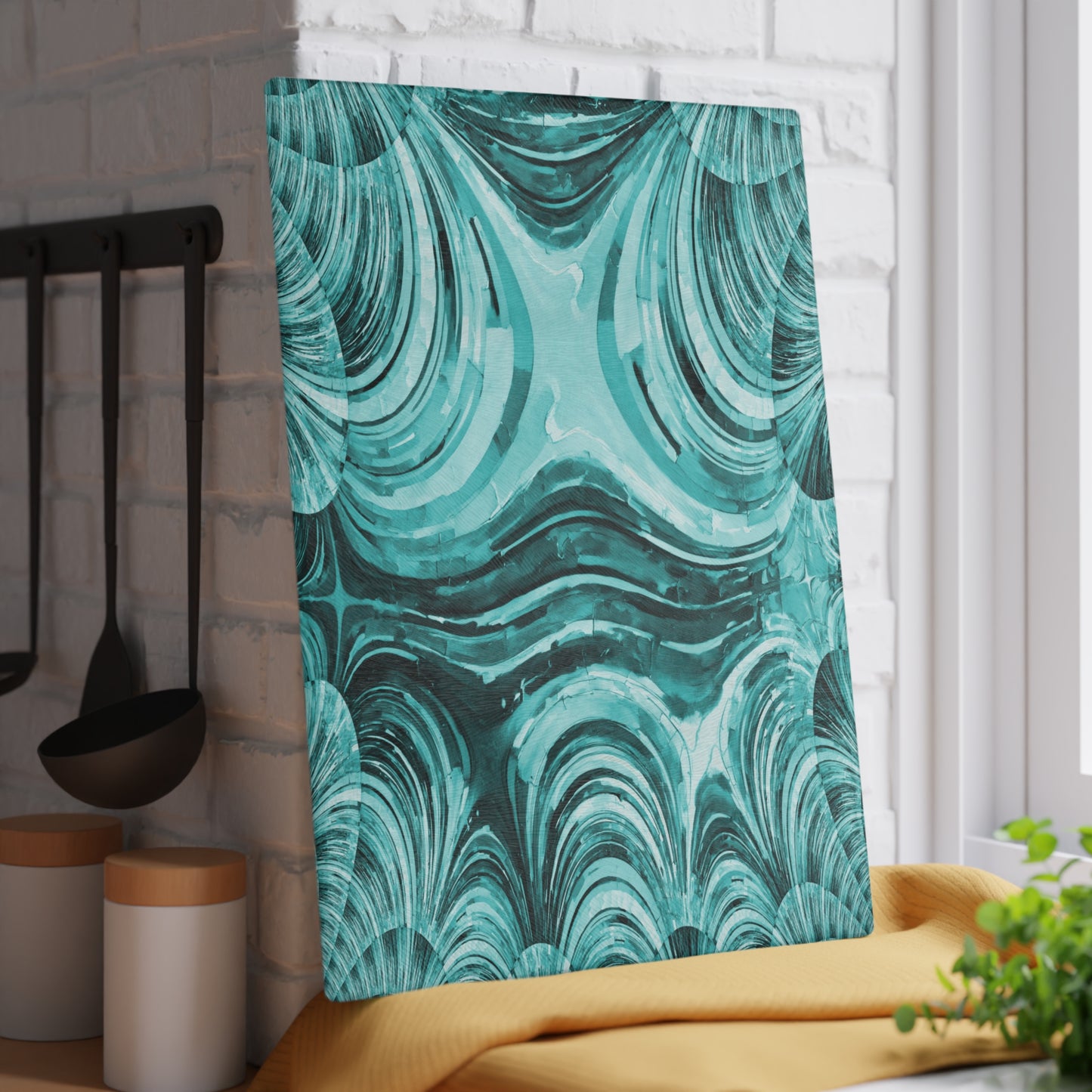 Uzi Spiral Tif 11" x 15" Glass Cutting Board
