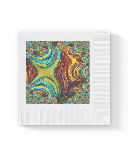 Uzi Spiral Alpha White Coined Napkins, 6.5" x 6.5"