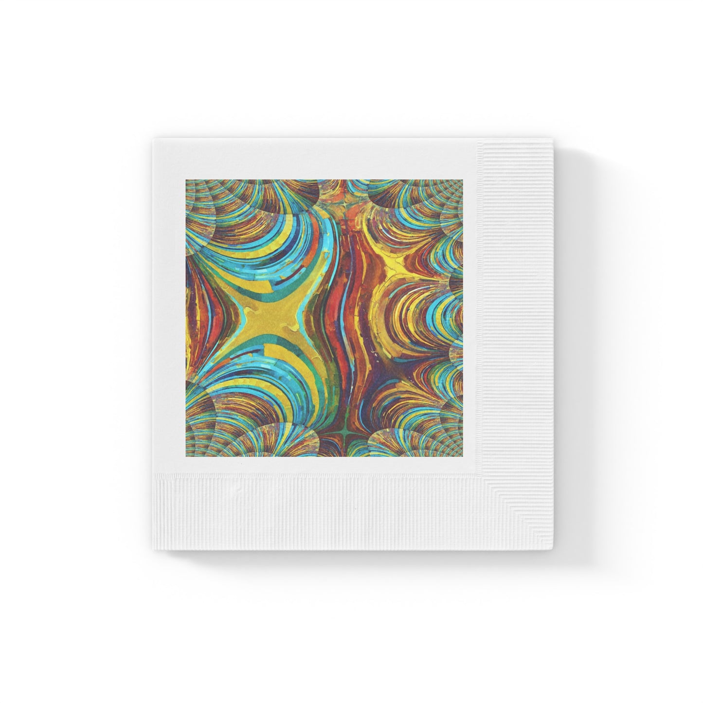 Uzi Spiral Alpha White Coined Napkins, 6.5" x 6.5"