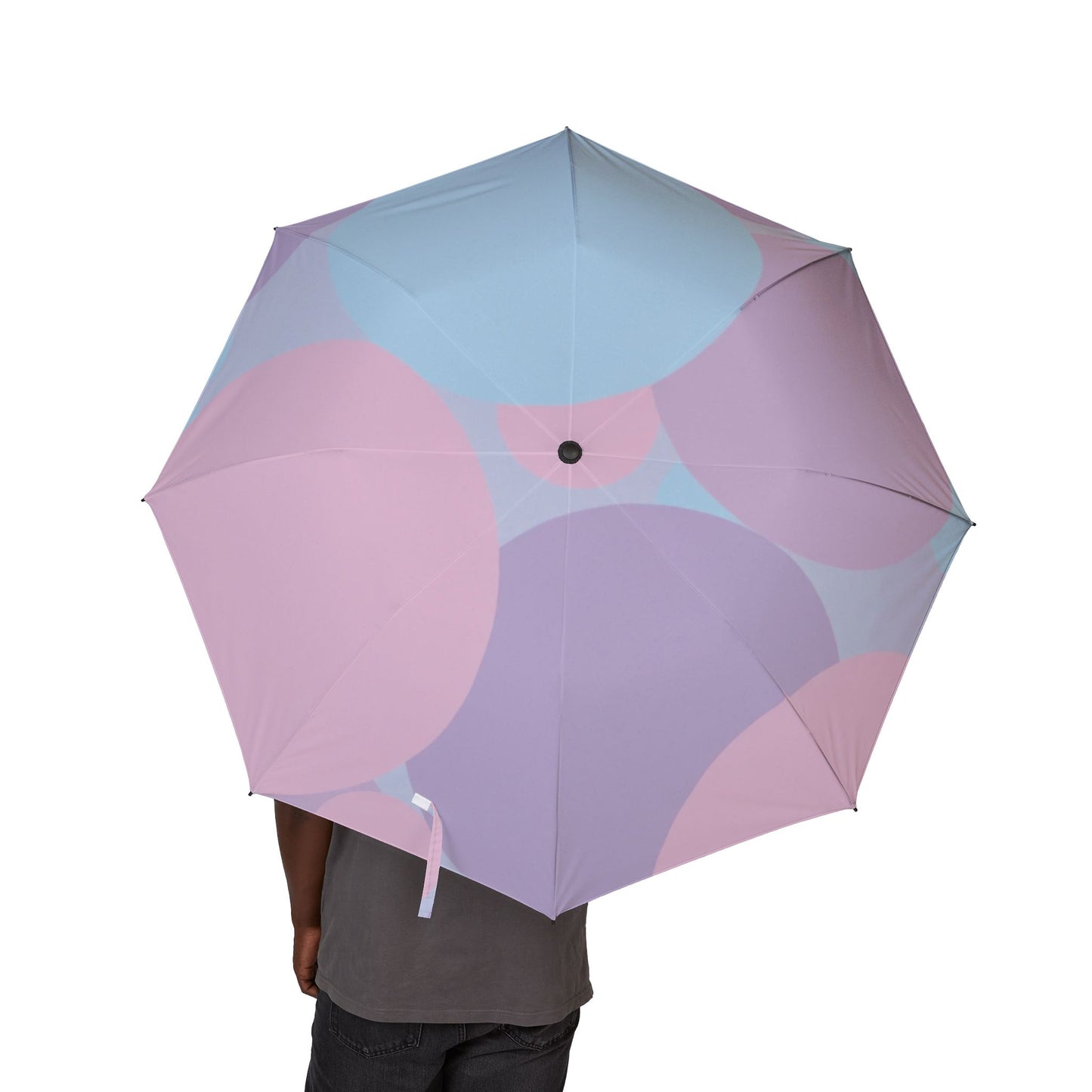 Pastel Purple and Mauve Patches Foldable Umbrella - Compact & Chic