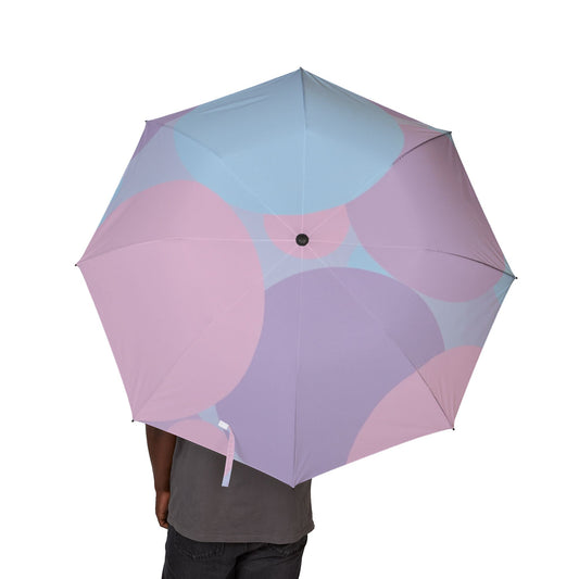 Pastel Purple and Mauve Patches Foldable Umbrella - Compact & Chic
