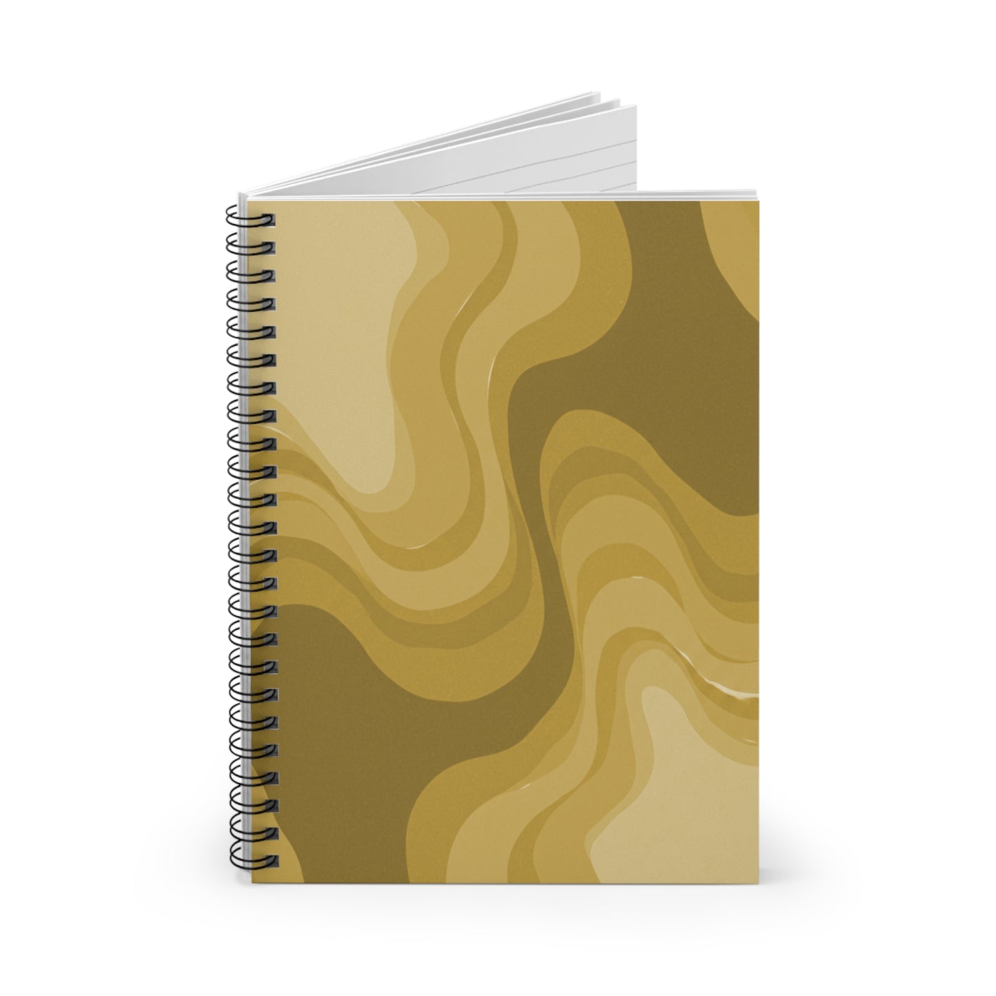 Brown Wavey Spiral Notebook - Ruled Line, 6" x 8", 118 pages