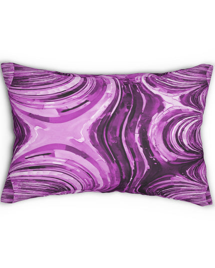 Uzi Spiral Powder Lavender Spun Polyester Lumbar Pillow, 20" x 14"