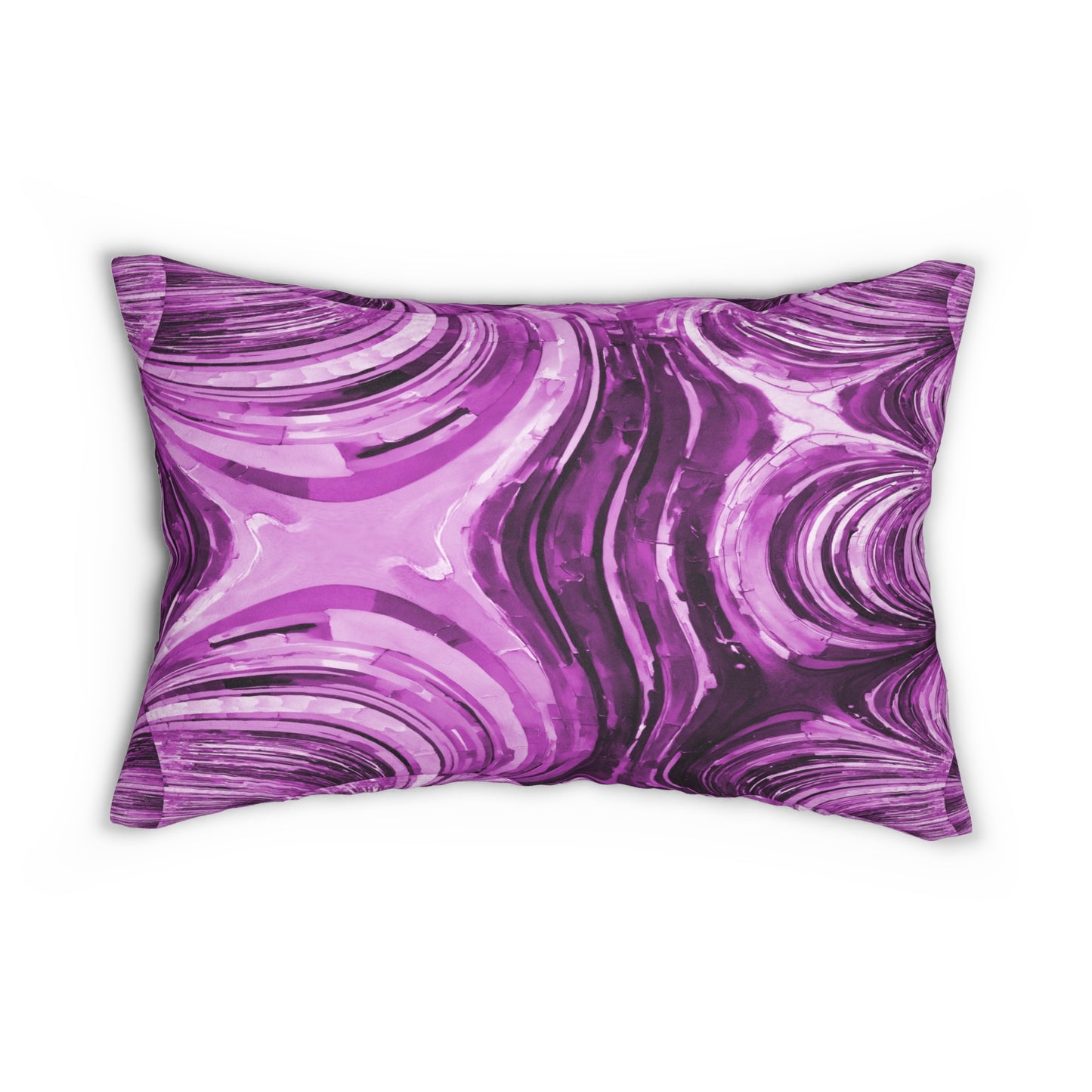 Uzi Spiral Powder Lavender Spun Polyester Lumbar Pillow, 20" x 14"