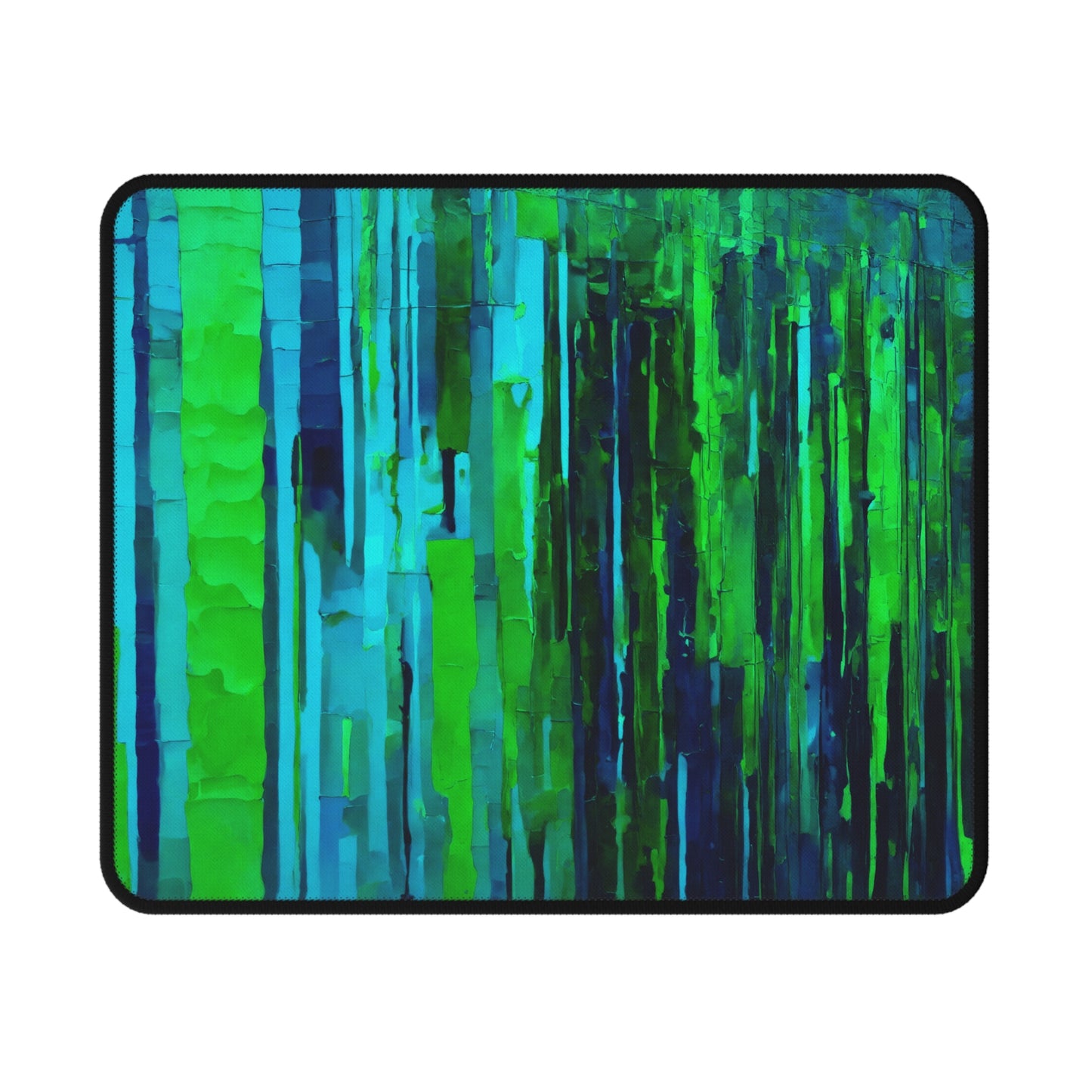 Striped Blue Green Non-Slip Gaming Mouse Pad, 9.5" X 8" Rectangle