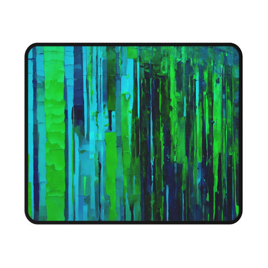 Striped Blue Green Non-Slip Gaming Mouse Pad, 9.5" X 8" Rectangle