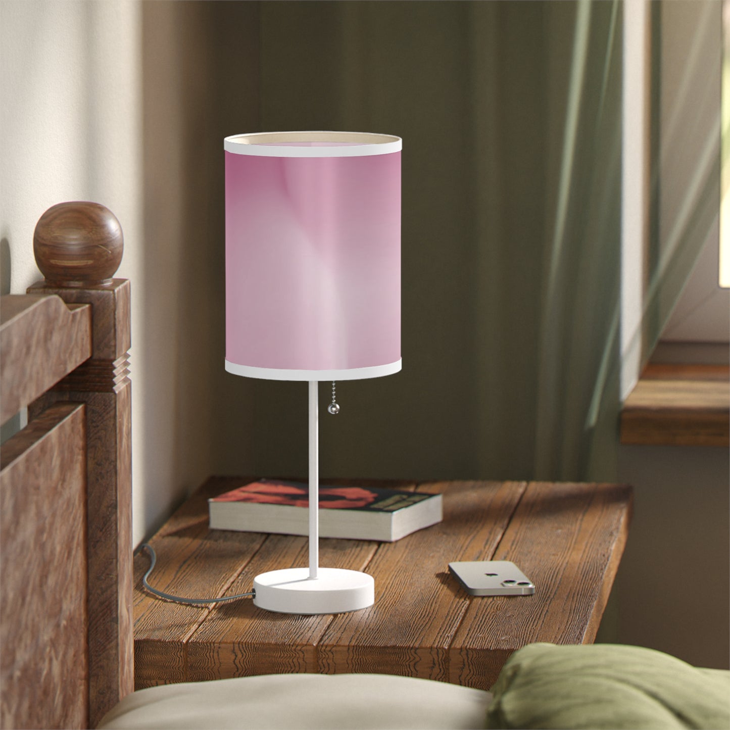Pink Blush Fade Table Lamp on a White or Silver Stand, US|CA plug