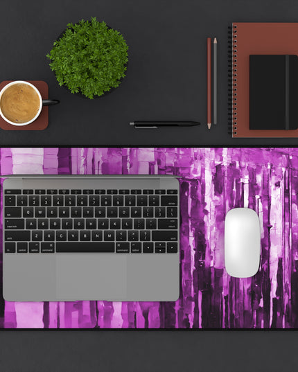Striped Powder Lavender 12" x 22" Desk Mat