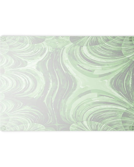 Uzi Spiral Mint Pastel 8" x 11" Glass Cutting Board