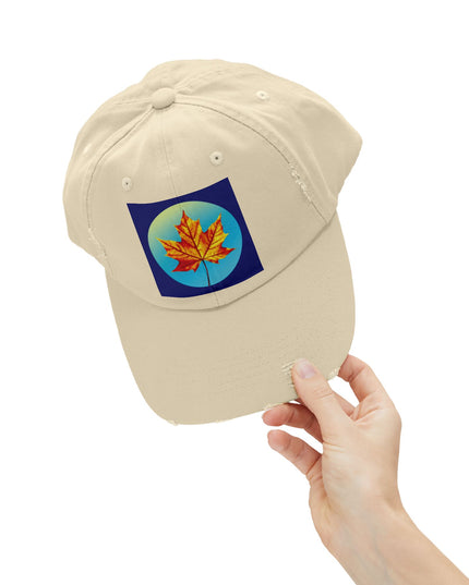 Alpha Maple Leaf Unisex Distressed Cap