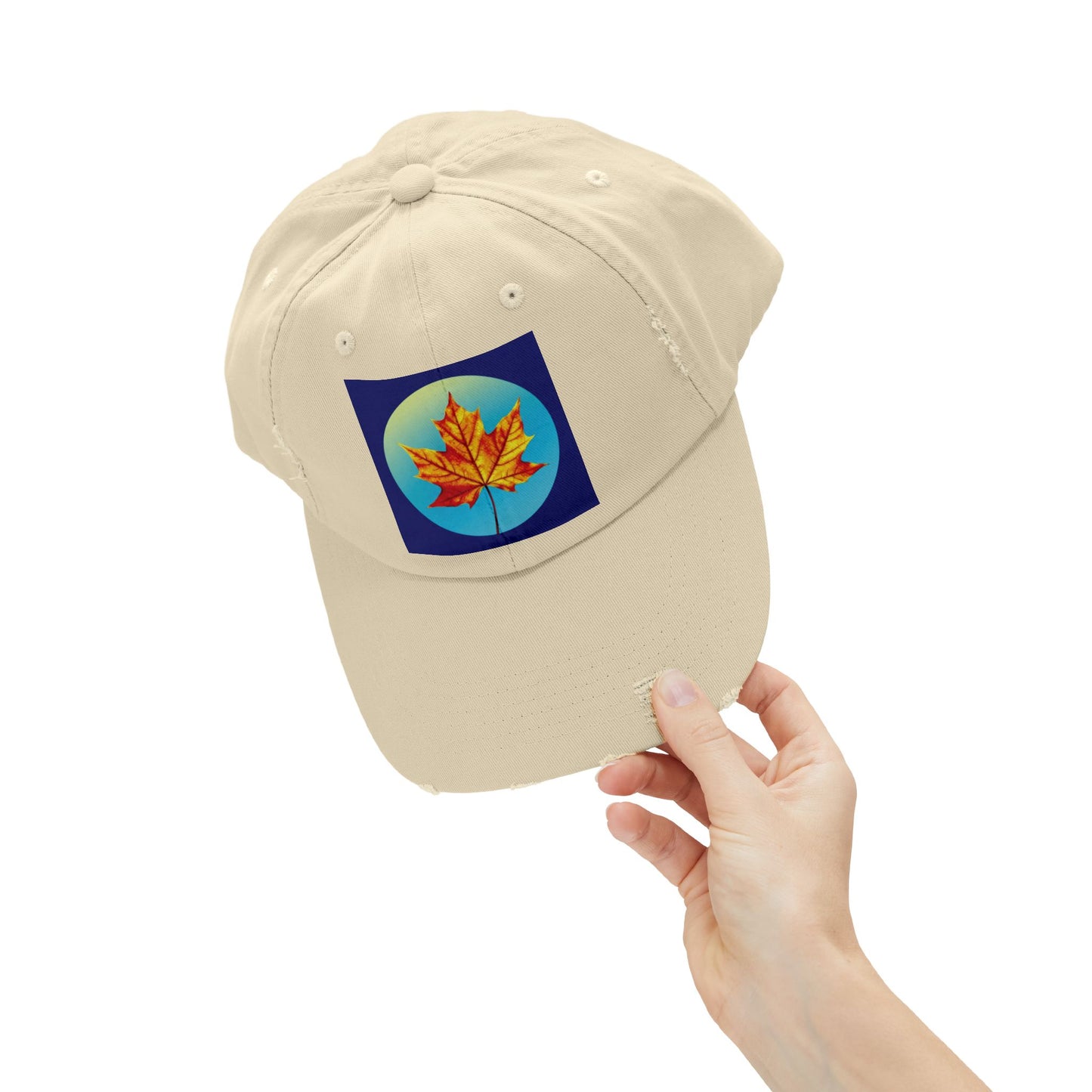 Alpha Maple Leaf Unisex Distressed Cap