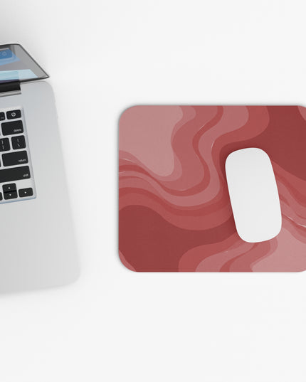 Power Red Wavey Mouse Pad, 9" x 8" Rectangle