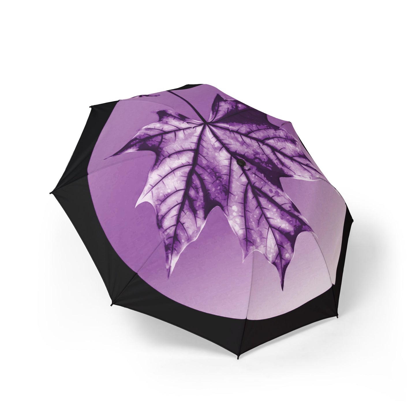 Purple Maple Leaf Foldable Umbrella - Compact & Chic