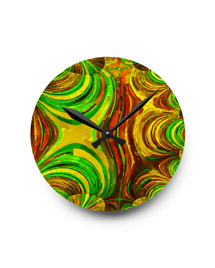 Uzi Spiral Beta Acrylic Round Wall Clock, 8" x 8"