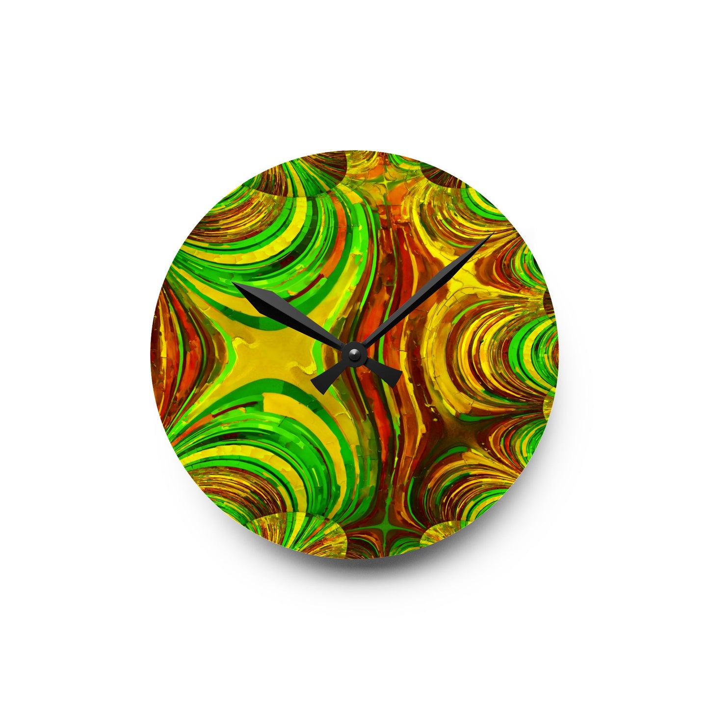 Uzi Spiral Beta Acrylic Round Wall Clock, 8" x 8"