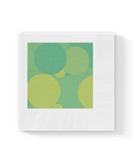 Pastel Green Patches White Coined Napkins, 6.5" x 6.5"