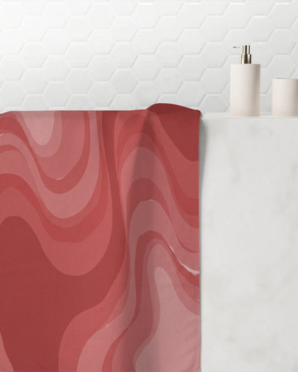 Power Red Wavey 30" x 60" Mink-Cotton Towel (50% polyester, 50% cotton)