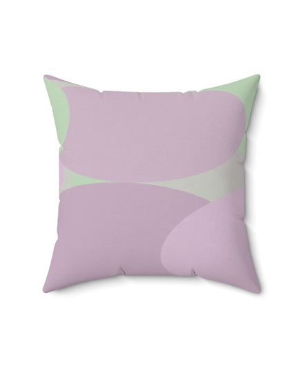 Pastel Lavender Purple and Soft Green Patches 16" x 16" Faux Suede Square Pillow
