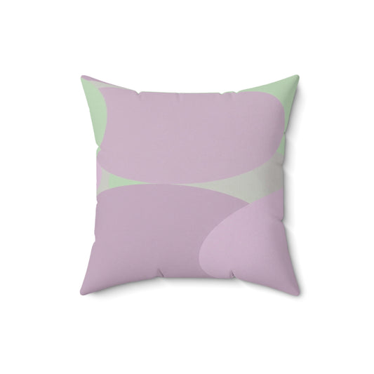 Pastel Lavender Purple and Soft Green Patches 16" x 16" Faux Suede Square Pillow
