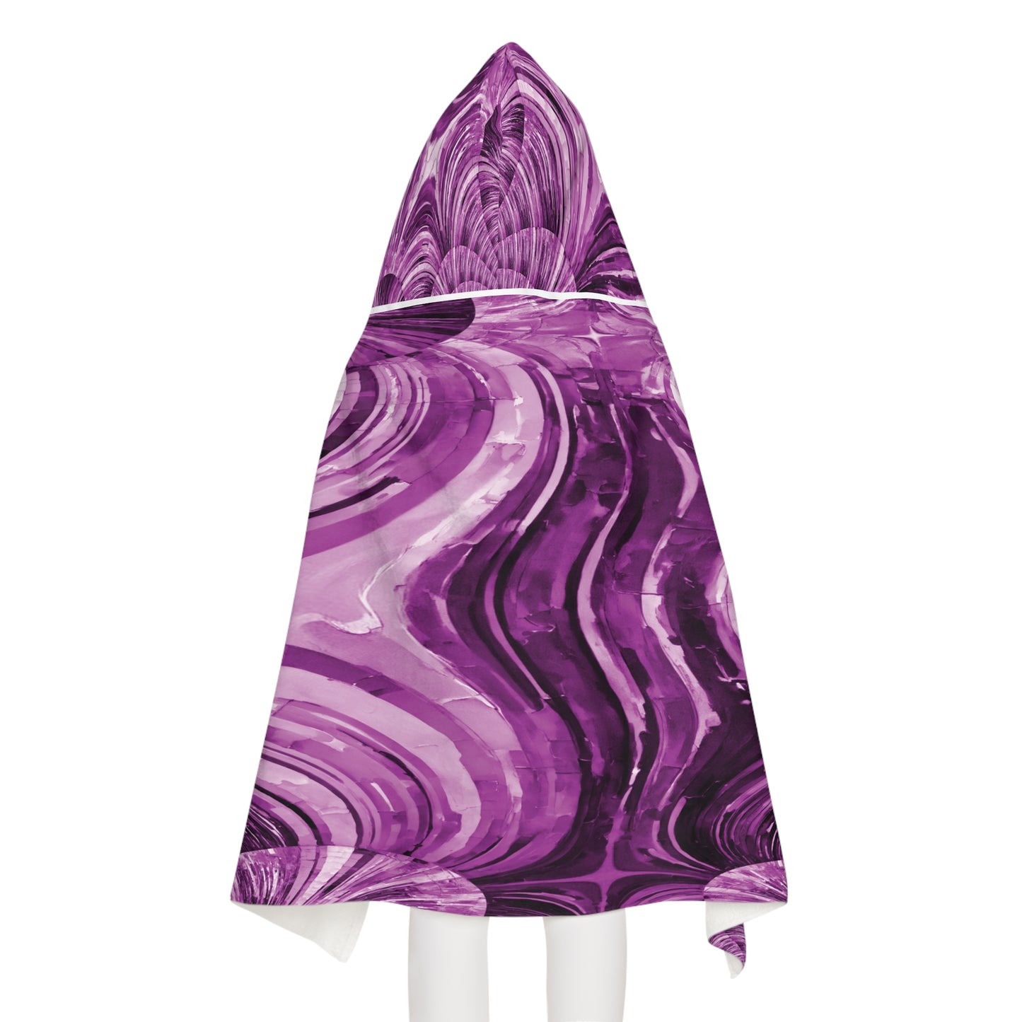 Uzi Spiral Powder Lavender Youth Hooded Towel, 24" x 48"