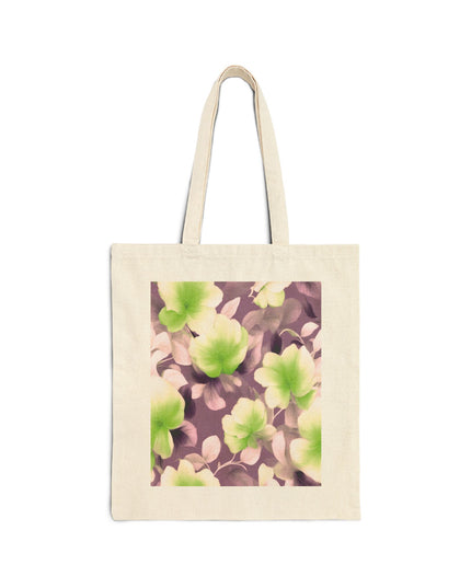 Lime Lavender Floral Bunch Cotton Canvas Tote Bag