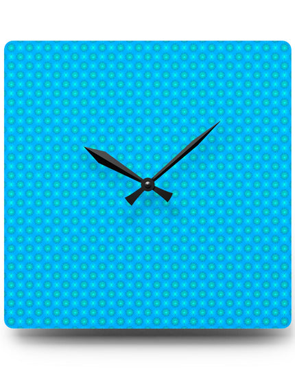 Blue Green Star-crossed Bodies Acrylic Wall Clock, Round or Square, 10.75" x 10.75"