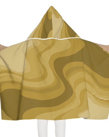 Brown Wavey Youth Hooded Towel, 24" x 48"