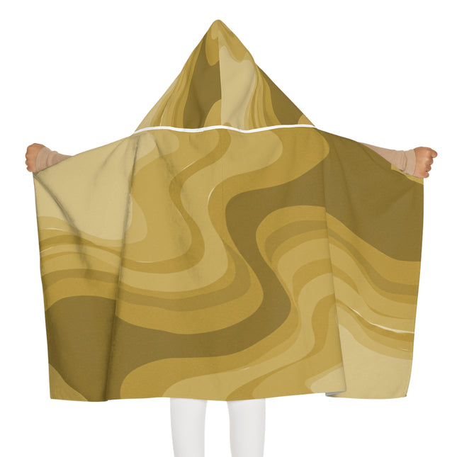 Brown Wavey Youth Hooded Towel, 24" x 48"