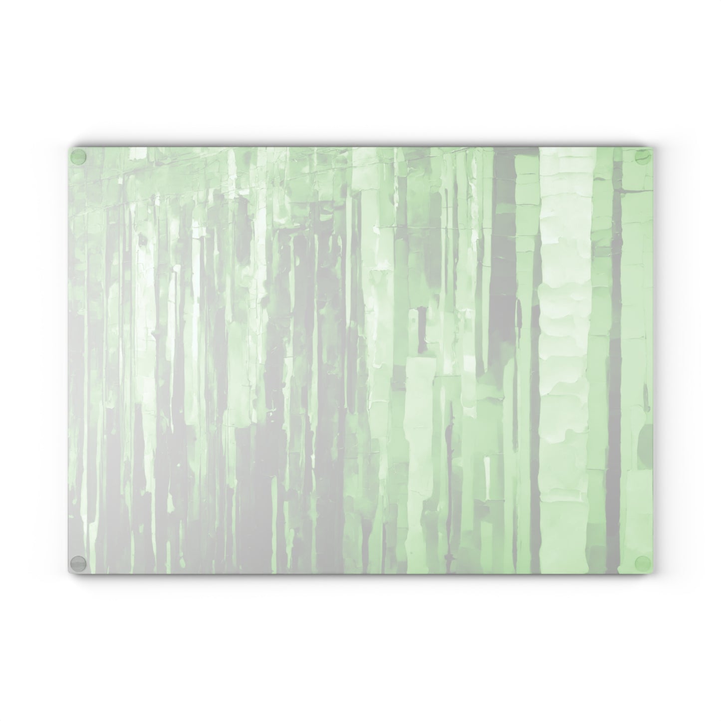 Striped Mint 11" x 15" Glass Cutting Board