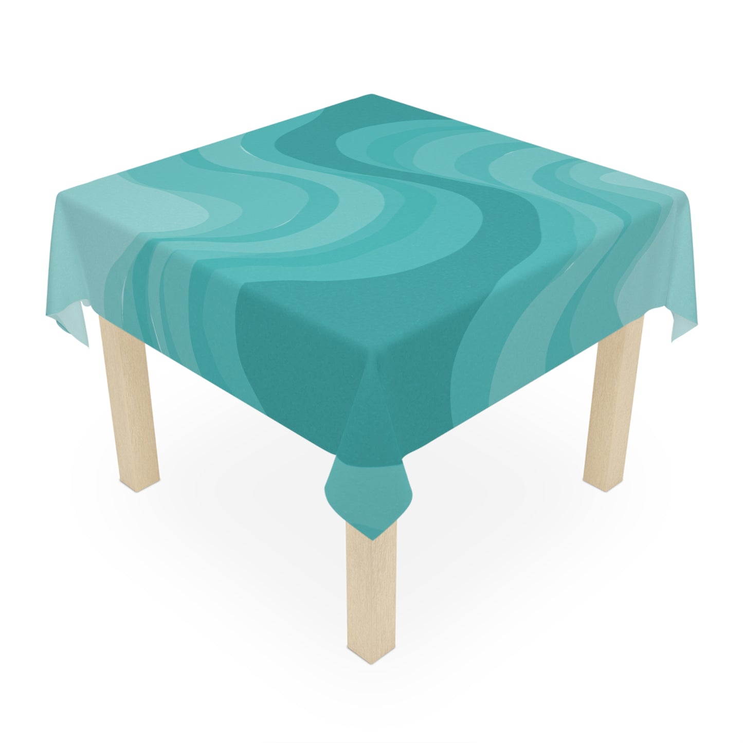 Tif Green Wavey Tablecloth, 55" x 55"