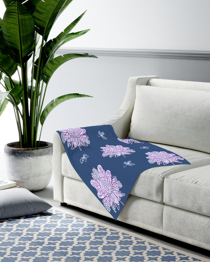 Purple White Floral Butterflies Baby Swaddle 30″×40″ Blanket