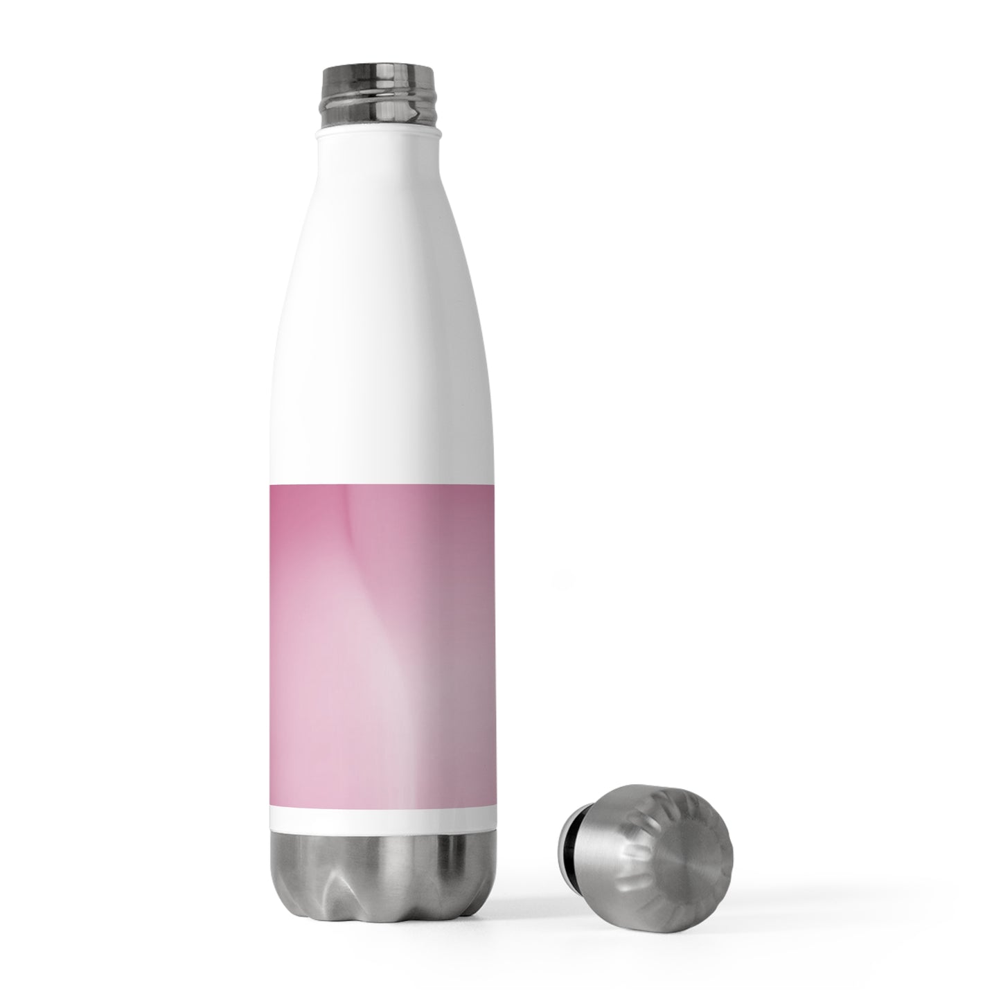 Pink Blush Fade 20oz Insulated White Water Bottle